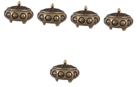 Ciieeo Metallhalter 5st Räuchergefäß Anbeten -Zeremonie-kit Weihrauchbrenner Kupfer Retro-räucherstäbchenhalter Metallständer Feng-Shui-Figur Haushalt Bronze- Räucherstäbchenbrenner