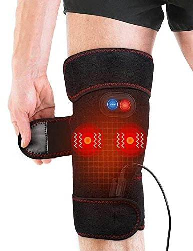 OHaGin Elektrische Heizung Massage Knie Pad Arthritis Knie Unterstützung Klammer USB Lade Knie Vibration Massagegerät für Sport Verletzungen Schmerzen Lindern