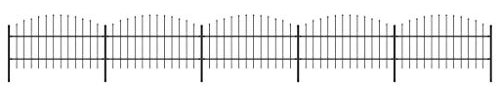 Rantry Recinzione Giardino Punta a Lancia Recinzioni in Ferro Recinzioni per Giardino Recinzione Giardino Staccionata Staccionata Giardino Recinzioni (0,75-1) x8,5m Acciaio Nera Decorazione Mobili