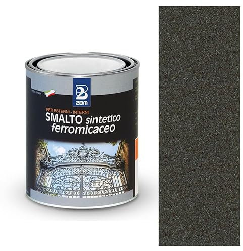 2BM Smalto Sintetico Ferromicaceo a Solvente Cioccolato 70 con Pigmenti Metallici Ideale come Fondo e Finitura per Superficie Ruvida | Protezione Esterni in Ferro Battuto | Formato da 0,75 lt