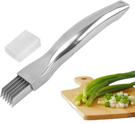 Zwiebelschneider Manuell, Edelstahl Scallion Slicer, Green Onion Cutter, Zwiebel Shred Silk Das Messer, Gehackte Frühlingszwiebel Chopper Für Die Küche, Für Gemüse, Zwiebeln, Paprika