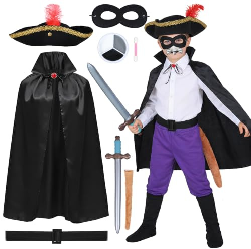iZoeL Rat Costume for Boys Girls Rat World Book Day Costumes for Kids 2026 - Hero Man Character WBD Fancy Dress for Childrens Robber Pirate Carnival Cos Party