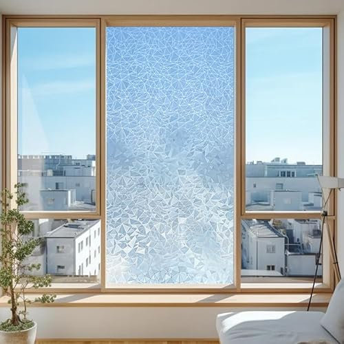 Sichtschutzfolie Fenster Silberbambus Sonnenschutzfolie Fenster,Sichtschutz Fensterfolie,Durchsichtig Thermofolie Fenster Gegen Hitze,Milchglasfolie Statisch Haftend