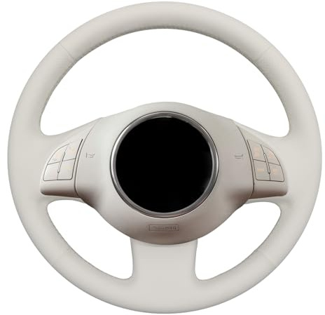 MEWANT Passgenauer Lenkradbezug zum Nähen für FIAT 500 | 500 2007-2015 / 500e 2014-2018 / 500C 2014-2017 Kunstleder Atmungsaktiv Für Beheizte Lenkräder Langlebig