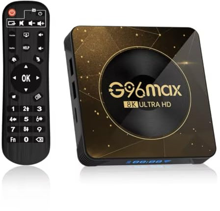 Android 13.0 TV Box, G96 MAX Smart Android TV Box with RK3528 Quad-Core 64Bit Cortex-A53 CPU, Support 8K HDR 10+/3D/2.4Ghz 5Ghz Wifi 6 /100M Enternet/Bluetooth 5.0,4GB+64GB (4GB 128GB)