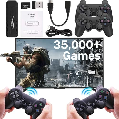 Venturi Game Stick, Ventari Retro Gamer, Venturi Game Console, Wireless Retro Game Console Stick, 4k HD Plug and Play Video Game Stick, 60,000 Retro Games + 2 Controllers, HDMI Output (64G)
