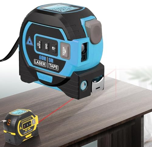 Metro A Nastro Laser, Il Righello Onnipotente Nastro Di Misurazione Laser 3 In 1, Il Righello Onnipotente, Telemetro Laser Con Display LED, Strumento Di Misurazione Laser(Blue 5M/16ft (135ft/40M))