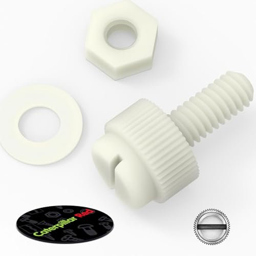 50x Naturelle, vis à oreilles en nylon plastique, moletées et rainurées, boulons, vis, rondelles, M4 x 10mm