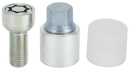 RATCHROLL Kit De Boulons De Verrouillage De Roue Pour Audi A4L 1 Ensemble | Type X, Argent, Acier, Hauteur 42.5mm, Diam. Ext. 29mm, Diam. Int. 24mm, Pour Audi A5 A6L Q2L Q3 Q5 Q7 A8