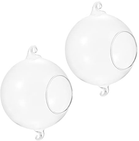 GRIRIW 2pezzi Vasi Sospesi in Vetro Trasparente Da Vasi Appendere Muro Per Piante e Decorazione Interni Ed Esterni Fioriere Sospese Eleganti Per Balcone Giardino Ufficio