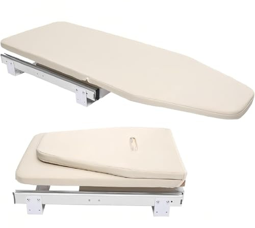 MIDUOLAI Beige,Tabla De Planchar RetráCtil, Tabla De Planchar ExtraíBle con Giro De 180° para Armario, con Funda ExtraíBle, EstacióN De Planchado Plegable En Armario