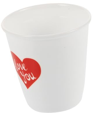 FONDOTIN Taza De Cerámica Sin Asa De Taza Reutilizable De San Valentín Con Forma De Corazón Como Para Parejas y Bodas Vaso Cerámico Para Uso Diario