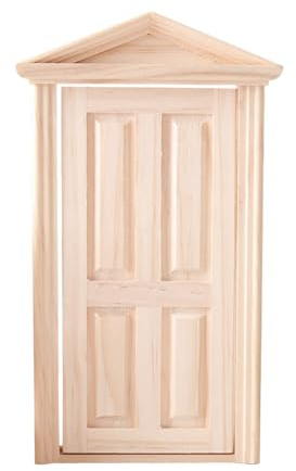 1:12 Scale Mini Wooden Door, Miniature Decorative Model Accessory for DIY Scene Display