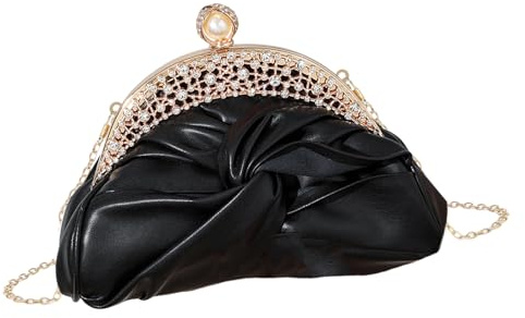 Zktfyshk Elegante Abend-Handtasche, Damen-Schultertasche, Clutch-Tasche mit abnehmbarer Kette, Umhängetasche für Hochzeit