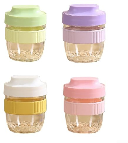Tasse à salade en plastique avec couvercle réutilisable pour la préparation du petit-déjeuner et des repas, étanche avec joint hermétique et cuillère attachée, passe au micro-ondes et au