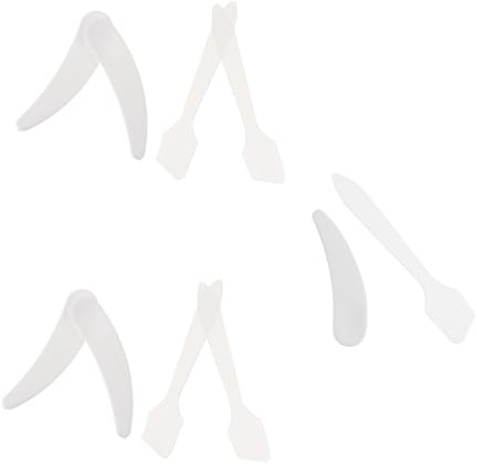 FIXOSHEE 10 piezas Cucharas Cosméticas Transparentes para Crema Facial y Maquillaje Espátulas Plásticas Curvadas para Viaje y Aplicación Higiénica de Mascarillas y Cremas