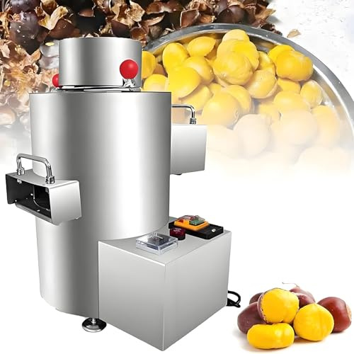 Hrxllb Pelapatate Commerciale, 220V/12V, pelapatate Automatico per Castagne, pelapatate in Acciaio Inox, pelapatate Elettrico Professionale per Castagne(220v/Plugin)
