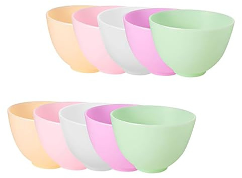 ULTECHNOVO 10 Stück Teiliges DIY Gesichtsmasken Schüssel Weich und Flexibel Langlebige Rührschüsseln für Beauty Salon und Hausgebrauch für Maskenherstellung und Hautpflege Praktische Bunte
