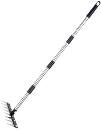 Gazechimp Râteau de Jardin Outil Manuel Solide En Acier pour Désherber Retourner La Terre Ameublir et Planter Conception Ergonomique pour Travaux Agricoles Inte, Style B