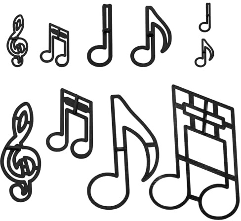 Gaomumu 10PCS Musical Note Cake Molds, Food-Grade Plastic Cookie Cutters, Lightweight and Easy to Use DIY Cake Decorating Tools for Birthday Cakes, Cupcakes, Chocolate, Jelly, Muffins.