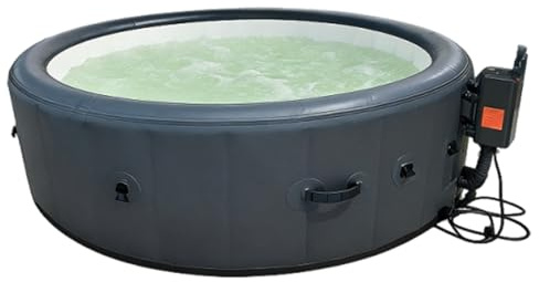 SPA Inflable para Jardín, Bañera de Hidromasaje Portátil con 150 Jets de Masaje a Burbujas, Fiestas al Aire Libre con Inflado con Un Solo y Tapete Independiente(216 * 71 cm)