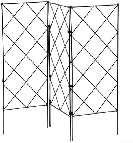 Support pliable en fer pour plantes grimpantes, treillis de vigne grimpante, support de plantes de jardin extérieur pour cage de buisson, support de culture pliable 20 x 53 cm (20 x 53 cm, 3 pièces)