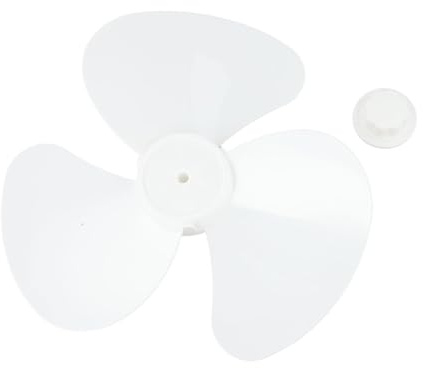 Getdoublerich Ventilateur de rechange à 3 pales de 30 cm de diamètre en plastique avec trou de 8 mm pour ventilateur sur pied, bureau, table murale, blanc