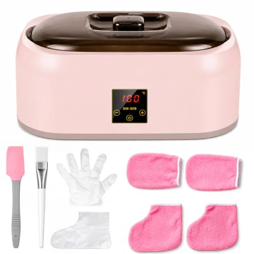 Paraffin Wax Machine for Hands and Feet, 4000ml Paraffin Wax Heater with Digital Temperature Control, Wax Bath Moisturizing Kit with Mitts, Booties, Liners, Waxing Brush & Spatula, Home Spa