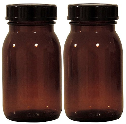 mikken - braunes Apothekerglas Set inkl. Schraubverschluss & Etiketten Made in Germany, 2 x 150ml, Braun