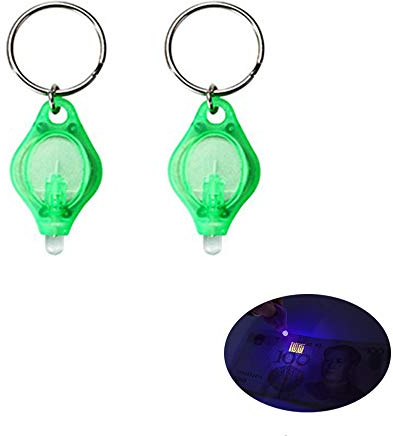 LED Mini-Taschenlampe/Schlüsselanhänger, Keychain UV-Licht Banknote Fake Money Detector Schlüsselanhänger Geschmiedete, 2/5 Stück