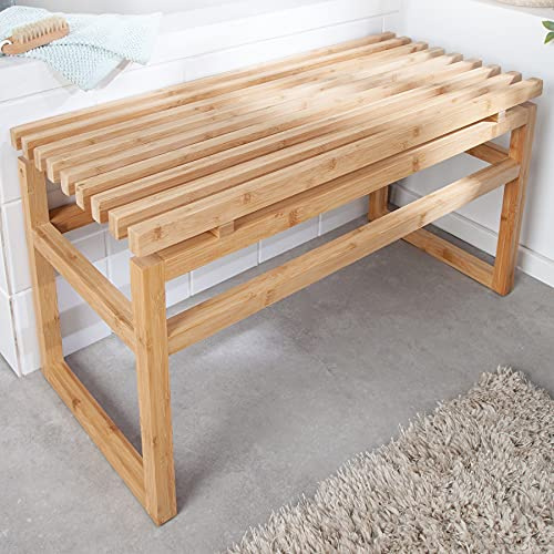 Sitzbank LAGOON SPA - 75cm - natur - Bambusholz Badezimmerbank Ablage | hohe Belastbarkeit, hoher Komfort, pflegeleicht, vielseitig einsetzbar
