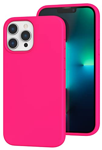K Tomato FlüssigSilikon Hülle Kompatibel mit iPhone 13 Pro, Hot Pink | Handyhülle für iPhone 13 Pro 6,1 Zoll 2021, mit Mikrofaserfutter, Stoßfeste, Fallschutz, Anti-Fingerabdruck