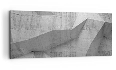 Panorama Bilder auf Leinwand 100x40cm Leinwandbild mit Rahmen Beton Wand Grau Groß Wanddeko Bild Schlafzimmer Küche Wandbilder Dekoration Wohnzimmer Wall Decor Canvas Wand Kunstdruck Art AB100x40-4183
