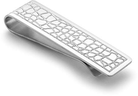 STERLL Clip De Dinero Para Hombre En Plata 925 Pulido Con Diseño Grabado