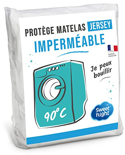 SWEET NIGHT - Mattress Protector - Mattress Protector 90 x 200 cm - Waterproof, Breathable & Quiet - Fitted Sheet Shape 27 cm - Machine Washable 90°C - Oeko-Tex Certified