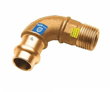 Sanpro Pressfitting 90° Winkel - Bogen mit Außengewinde, Größe V 15-1/2' (Kupfer Gas Wasser Trinkwasser Heizung Sanitär Fittings Fitting Kupferleitung)