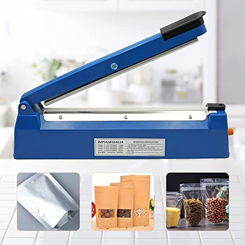 MOGOULUA 200mm Impulse Heat Sealer for Heat Seal Bags 8 Foil Sealer Portable Sealer Machine for Mylar Heat Press Sealer for PP and PE Bags 3mm Seal Width Bag Sealer with 8 Gear Temperature Control