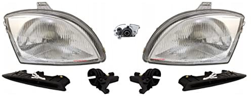 EASYSHOP24H Set 2 Faro Fanale Proiettore Anteriore Sinistro Destro Per Seicento 600 da 1998 Alogeno H4 Gruppo Ottico Luce Fanalino Regolazione Elettrica Idraulica