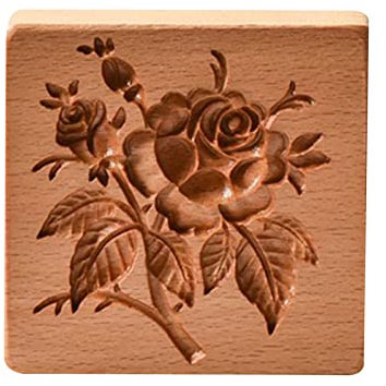 Galletas de madera talladas Molde de galletas de jengibre DIY Molde de cortador Práctico Cocina Herramientas para hornear Fácil Operación Flores y Hojas Verdes