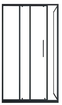 Vente-unique - Paroi de douche avec porte coulissante noir mat style industriel - 120 x 80 x 195 cm - TORONI
