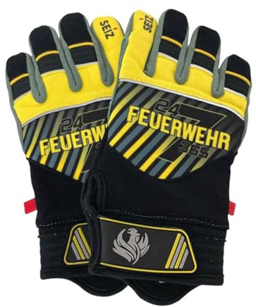 Roter Hahn 112 Feuerwehr Handschuhe Seiz Extrication Limiterte Sonderedition/Technische Hilfe/Verkehrunfall/mit Schnittschutz/Knöchelprotectoren/Kevlar Futter/Wasserdicht und Atmungsaktiv