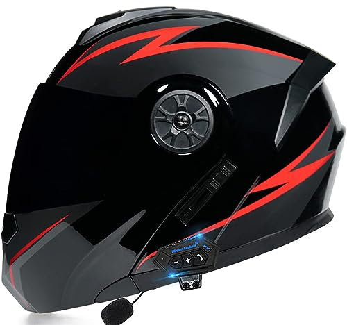 RUYICZB Casque De Moto Modulaire Bluetooth Approuvé Dot/ECE Casque Intégral Rabattable Anti-Buée À Double Visière Casque De Vélo De Rue pour Hommes Et Femmes Adultes,C2,XL