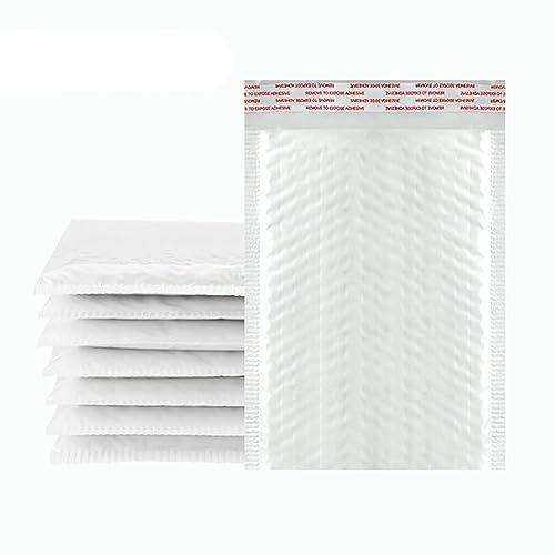 Farbige Luftpolstertaschen, Verpackungsbeutel, wasserdichte Schaumstoff-Umschlagtaschen, multifunktional, selbstklebend, versiegelt, gepolsterte Versandtasche, Weiß, 30 Stück, 15 x 18 cm