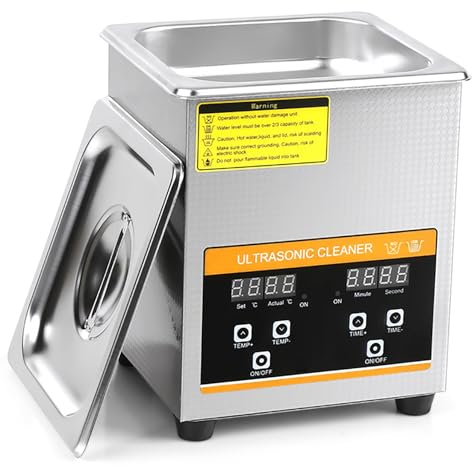 Ultrasonic Cleaner,Stainless Steel Ultrasonic Cleaner with Digital Display Timer and Heat Control for Laboratory,for Jewelry, Watch, Glasses, Dentures, Small Parts, Circuit Board,2L