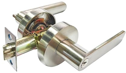 Qrity Maniglie Per Porte Interne, Serratura Con Maniglia A Leva In Alluminio Per Porta Interna O Esterna, Dimensioni Scrocco 60/70 Mm, Argento