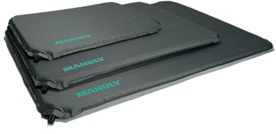 Manuly Isomatte M | Hundematte in Größe M (80x60x2,5cm) aus grauem TPU Material | Hunde Reisedecke für Indoor & Outdoor | Die selbstaufblasende Isomatte für Hunde