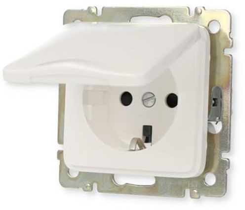 LEGRAND, Creo Steckdose (SL) mit Klappdeckel und erhöhtem Berührungsschutz, 250V, Farbe: Ultraweiß, 776224