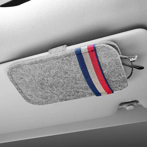 Flaconi Brillenhalter für Auto,Auto Zubehör,Sonnenblende Organizer,Auto Innenraum Deko,Sonnenbrillenhalter Auto,Sonnenblende Brillenetui,Universal Autozubehör,für Autos,Lieferwagen,SUVs (Grau)