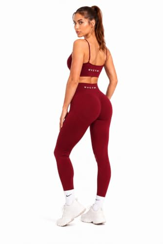 NVCTM 2-teiliges Gym Set für Damen, Sport Set für Frauen, Gym Leggings + Sport BH für Frauen, High Waist, Yoga Leggings Damen, Booty Scrunch, Blickdicht, Workout-Set