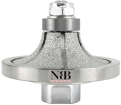 NBB Rueda de perfil de diamante fresa de enrutador de diamante con cubierta de hierro broca para perfilar porcelana baldosa cerámica granito mármol piedra para amoladora angular (Half-Bullnose B20)